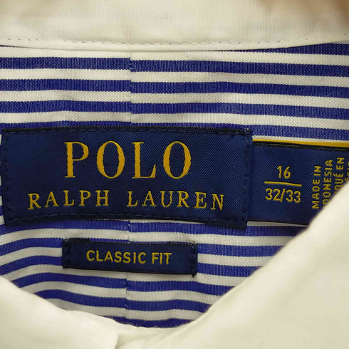ポロラルフローレン POLO RALPH LAUREN インドネシア製 CLASSICFIT ストライプポプリンシャツ メンズ 32/33