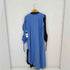 ザラ ZARA BLACK AND BLUE RIBBED DRESS WITH RUCHING レディース JPN:L
