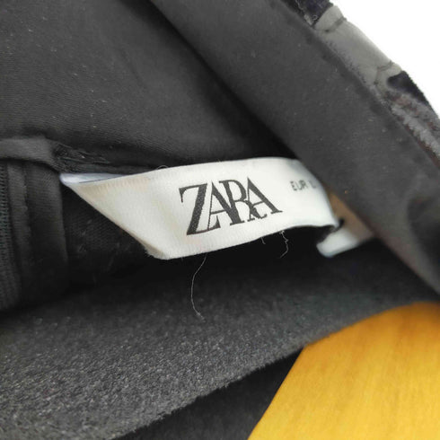 ザラ ZARA 異素材切替総柄ベロアチャイナトップス レディース L