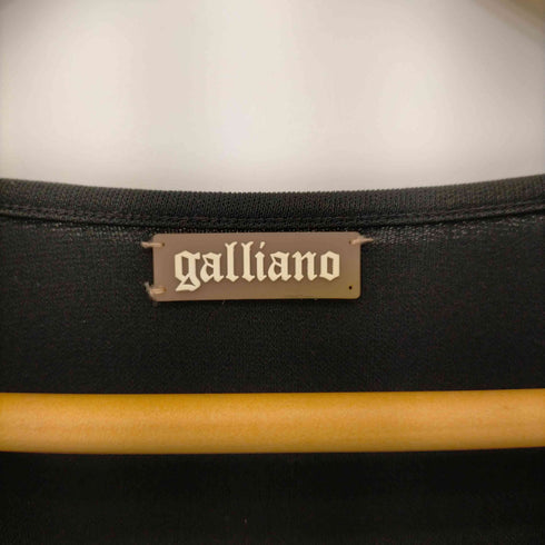 ジョンガリアーノ JOHN GALLIANO MADE IN ITALY ウエストデザインポリVネックワンピ―ス レディース 26/40