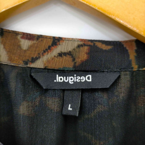 デシグアル Desigual マオカラーとパフスリーブのレディースオーバーサイズブラウス レディース import:L