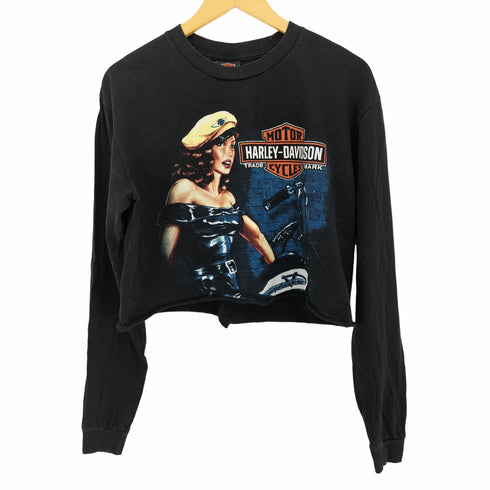 ハーレーダビッドソン HARLEY-DAVIDSON 両面プリント クロップド L/S カットソー レディース