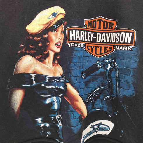 ハーレーダビッドソン HARLEY-DAVIDSON 両面プリント クロップド L/S カットソー レディース