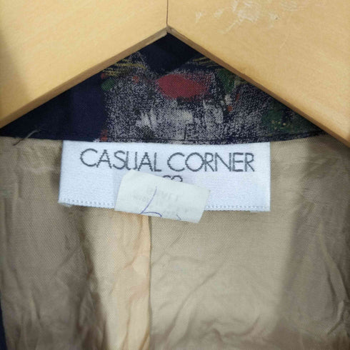 カジュアルコーナー casual corner USA製 総柄 レーヨン 1B テーラードジャケット レディース import:S