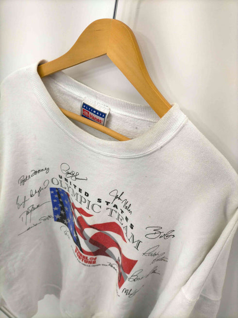 ヘインズ Hanes 90S UNITED STATES 国旗 サインプリントクルーネックスウェット メンズ