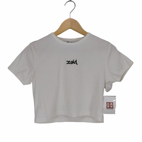 エックスガール X-girl MILLS LOGO S/S CROPPED TOP メンズ JPN:M