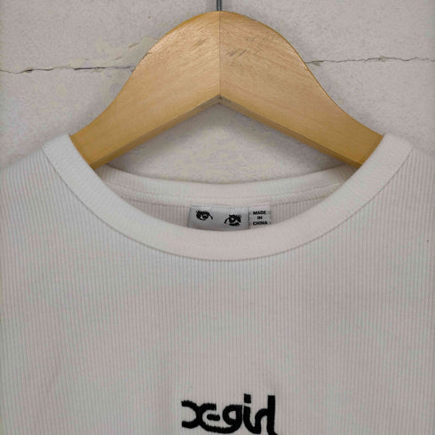 エックスガール X-girl MILLS LOGO S/S CROPPED TOP メンズ JPN:M