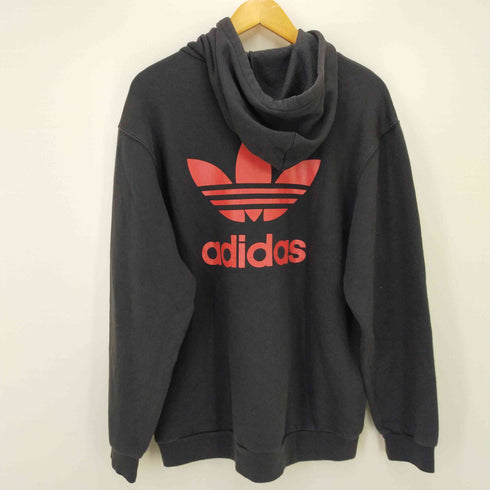 アディダス adidas 90S 万国旗タグ 両面トレフォイルロゴ スウェットパーカー メンズ XO