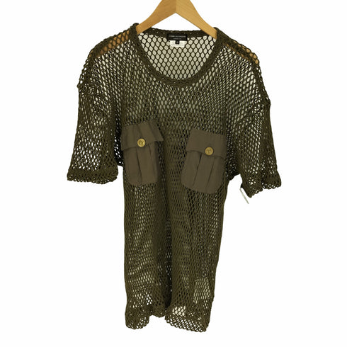 コムデギャルソン COMME des GARCONS AD2014 フラップポケット コットン メッシュ トップス メンズ JPN:M