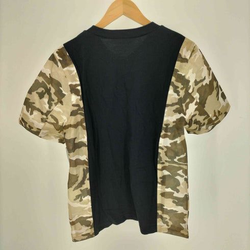 コムデギャルソンシャツ COMME des GARCONS SHIRT フランス製 メッシュ切替 カモ柄 Vネック S/S Tシャツ メンズ JPN:S