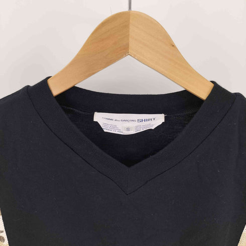 コムデギャルソンシャツ COMME des GARCONS SHIRT フランス製 メッシュ切替 カモ柄 Vネック S/S Tシャツ メンズ JPN:S