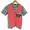 コムデギャルソンオムプリュス COMME des GARCONS HOMME PLUS AD2009 ロゴワッペン ドッキング チェック S/S Tシャツ メンズ JPN:S
