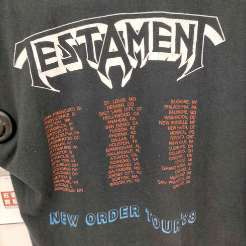 HAND TEX 80S USA製 TESTAMENT NEW ORDER TOUR 88 ツアーTシャツ コピーライト1988年 シングルステッチ メンズ import:L
