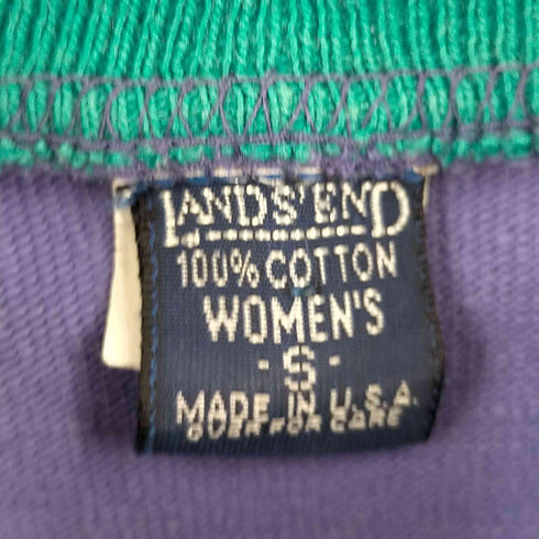 ランズエンド LANDS END USA製 モックネック ボーダー Tシャツ ユニセックス メンズ import:S