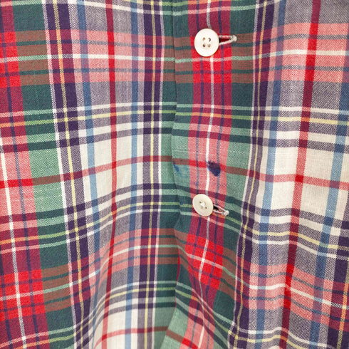 ポロバイラルフローレン Polo by RALPH LAUREN 90S コットン マルチチェック 開襟 S/Sシャツ メンズ import:M