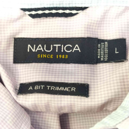 ノーティカ NAUTICA ロゴ 刺繍 ボタンダウン L/S チェック シャツ メンズ import:L