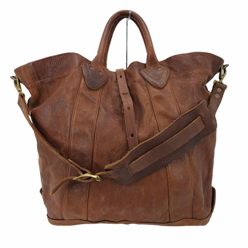 ダブルアールエル ラルフローレン RRL RALPH LAUREN Tumbled Leather Tote タンブルド レザー トートバッグ メンズ
