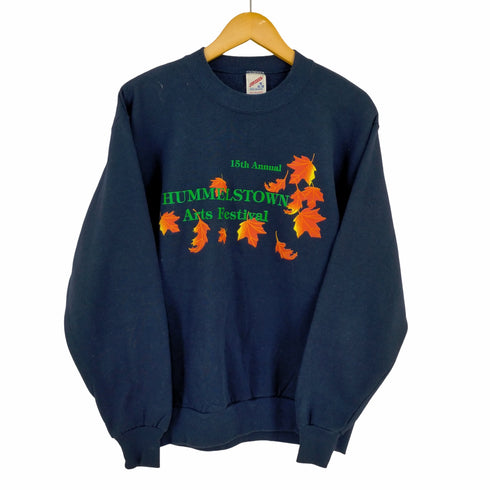 ジャージーズ JERZEES USA製 HUMMELSTOWN ARTS FESTIVAL 紅葉プリント クールネックスウェット メンズ JPN:M