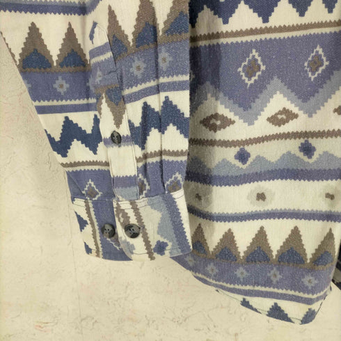 HENRIC COLLECTION ネイティブ柄 コットンネルシャツ メンズ import:L
