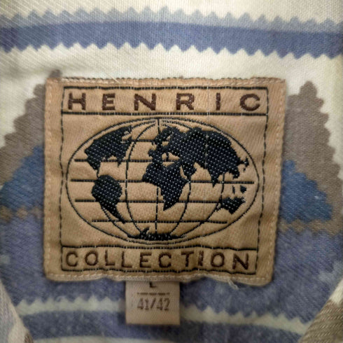 HENRIC COLLECTION ネイティブ柄 コットンネルシャツ メンズ import:L