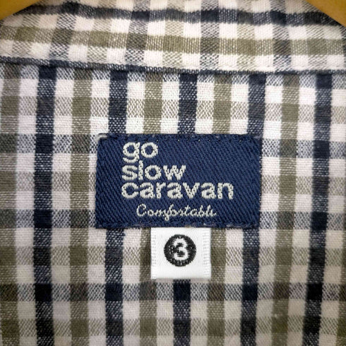 ゴースローキャラバン go slow caravan ギンガムチェック バンドカラーシャツジャケット メンズ JPN:3