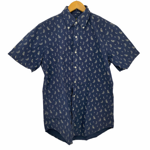 ラルフローレン RALPH LAUREN ヨット柄 コットン B.D S/Sシャツ メンズ import:S