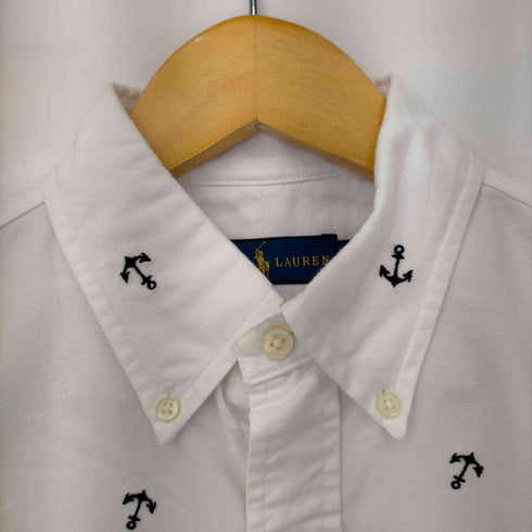 ラルフローレン RALPH LAUREN アンカー柄 コットン B.D S/Sシャツ メンズ import:S