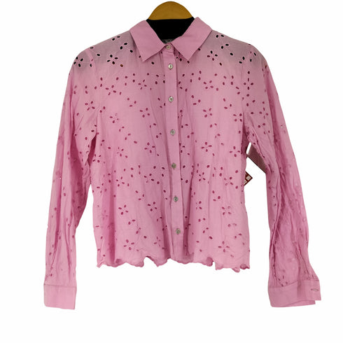 ザラ ZARA カットワークレースシャツ レディース import:S