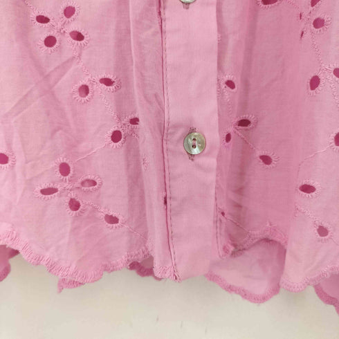 ザラ ZARA カットワークレースシャツ レディース import:S