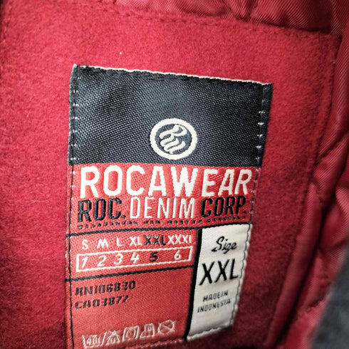 - Rocawear 90-00S 裏地キルティング ロゴ パッチ 刺繍 ウールナイロン スタジャン ビッグアイズ ロカウェア メンズ import:XXL