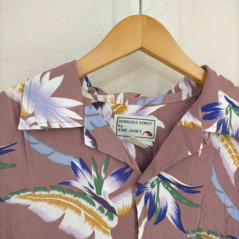 HONOLULU SUNSET by KING JON'S レーヨン オープンカラー アロハシャツ メンズ import:L