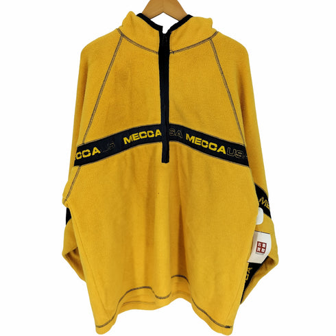 メッカ mecca 90-00S ロゴ テープ ハーフジップ アノラック フリース ジャケット メンズ import:L