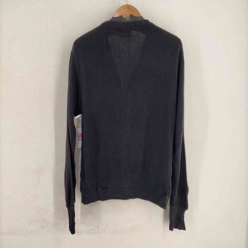 U.S. LINES SPORTSWEAR USA製 アクリルカーディガン ブラック メンズ import:L