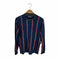 トミーヒルフィガー TOMMY HILFIGER ストライプ柄 クルーネック コットンニット メンズ JPN:M