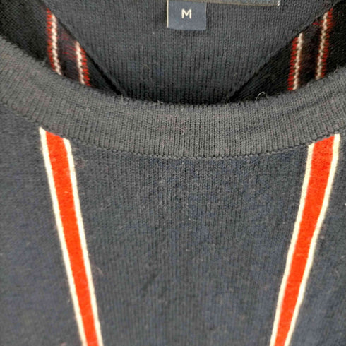 トミーヒルフィガー TOMMY HILFIGER ストライプ柄 クルーネック コットンニット メンズ JPN:M
