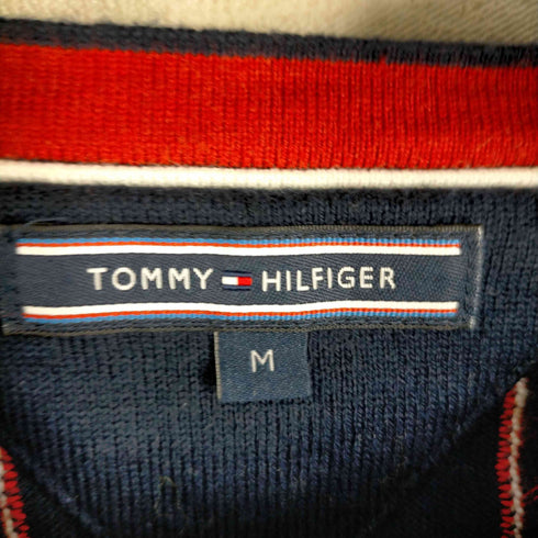 トミーヒルフィガー TOMMY HILFIGER ストライプ柄 クルーネック コットンニット メンズ JPN:M