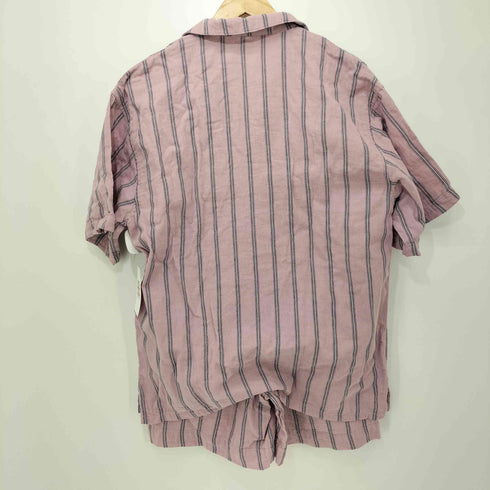 グリーンレーベルリラクシング GREEN LABEL RELAXING ストライプ ガーゼ素材 オープンカラーシャツ セットアップ メンズ M/M