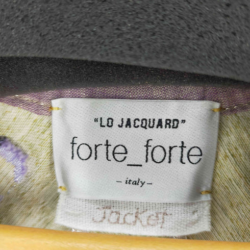 フォルテフォルテ forte forte 20AW リネン総柄ベスト 裾ビーズフリンジ レディース