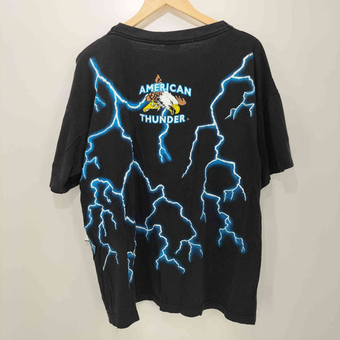 AMERICAN THUNDER 90S WOLF サンダー 両面プリント クルーネックTシャツ メンズ