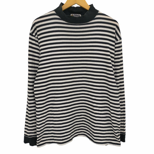 アベイシングエイプ A BATHING APE ボーダーモックネック ロングスリーブTシャツ ロンT メンズ import:XL