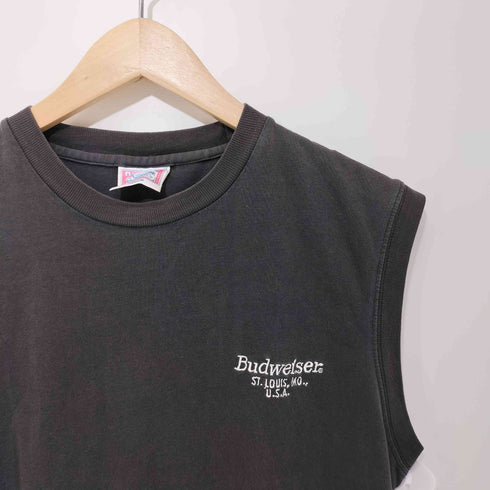 バドワイザー Budweiser ロゴ刺繍 ノースリーブTシャツ クルーネック タンクトップ メンズ JPN:M