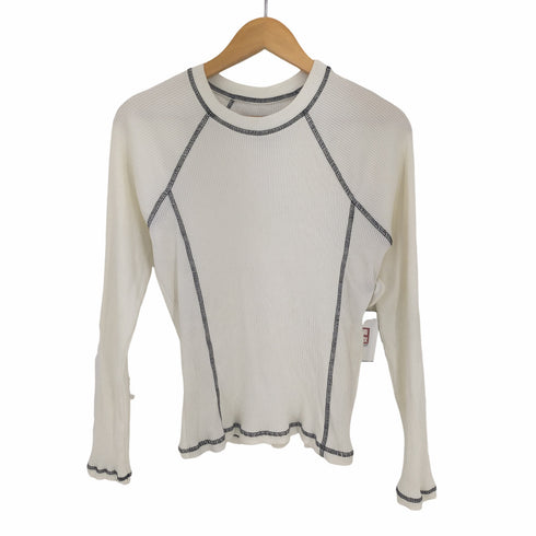 ザラ ZARA リブ Tシャツ トップステッチ メンズ S-M