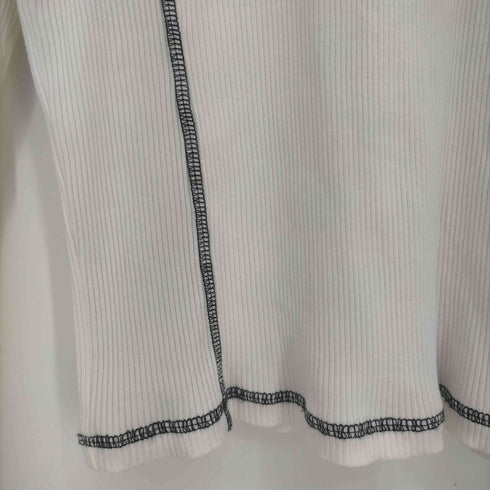 ザラ ZARA リブ Tシャツ トップステッチ メンズ S-M