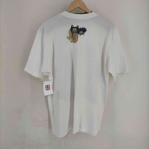 クレイジーシャツ CRAZY SHIRTS USA製 袖シングル クリバンキャット クルーネックTシャツ メンズ import:L