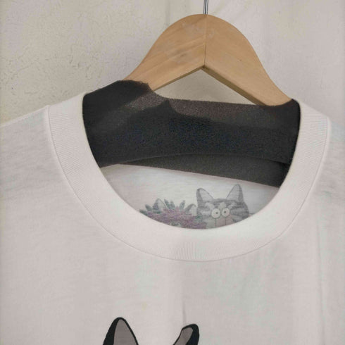 クレイジーシャツ CRAZY SHIRTS USA製 袖シングル クリバンキャット クルーネックTシャツ メンズ import:L