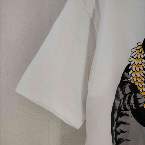 クレイジーシャツ CRAZY SHIRTS USA製 袖シングル クリバンキャット クルーネックTシャツ メンズ import:L