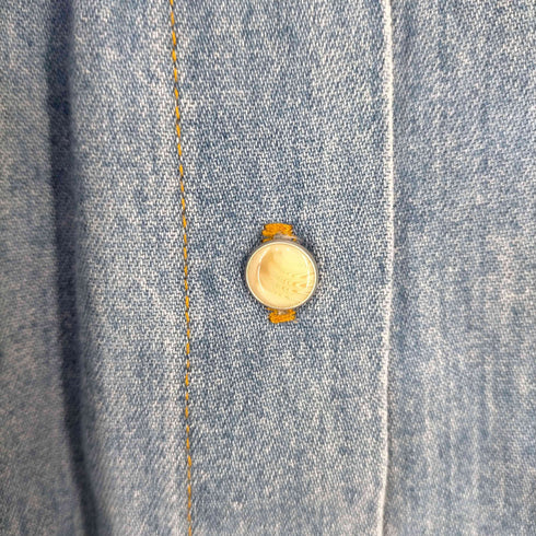 ヴィンテージブルー VINTAGE BLUE USA製 デニムブラウス レディース import:M