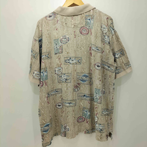 HOOK&TACKLE 総柄鹿の子ポロシャツ メンズ