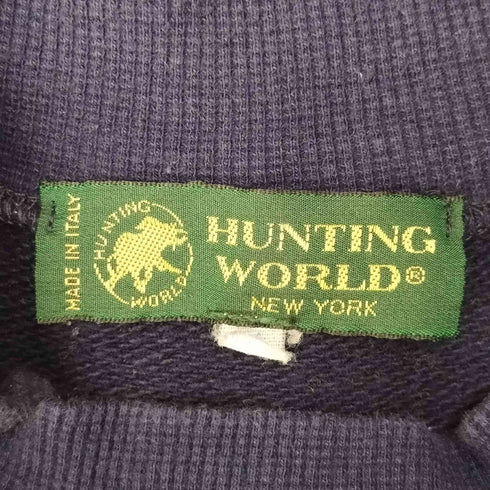 ハンティングワールド HUNTING WORLD MADE IN ITALY ロゴ刺繍 モックネック スウェット トレーナー レディース JPN:M