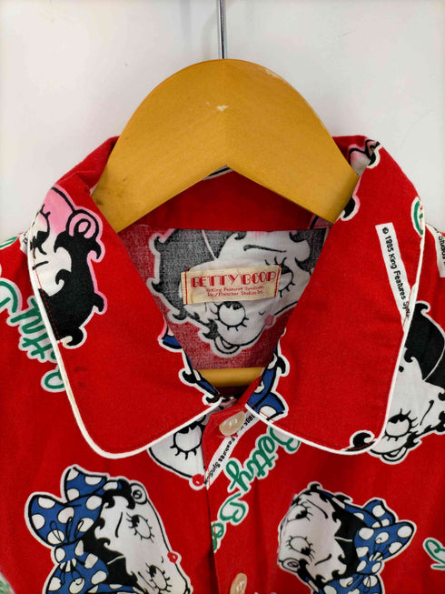 ベティー BETTY BOOP 80S~90S 総柄コットンパジャマシャツ メンズ